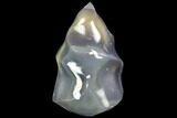 Polished Blue Agate Flame - Madagascar #99543-1